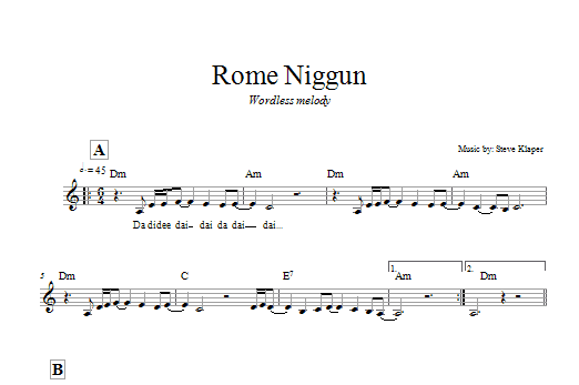 Download Steve Klaper Rome Niggun Sheet Music
