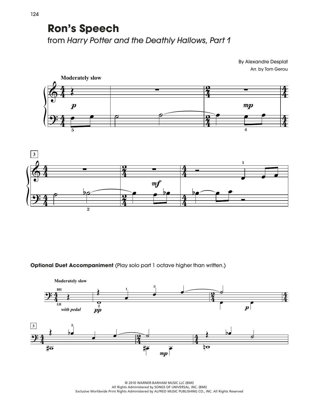 Download Alexandre Desplat Ron's Speech (from Harry Potter) (arr. Sheet Music