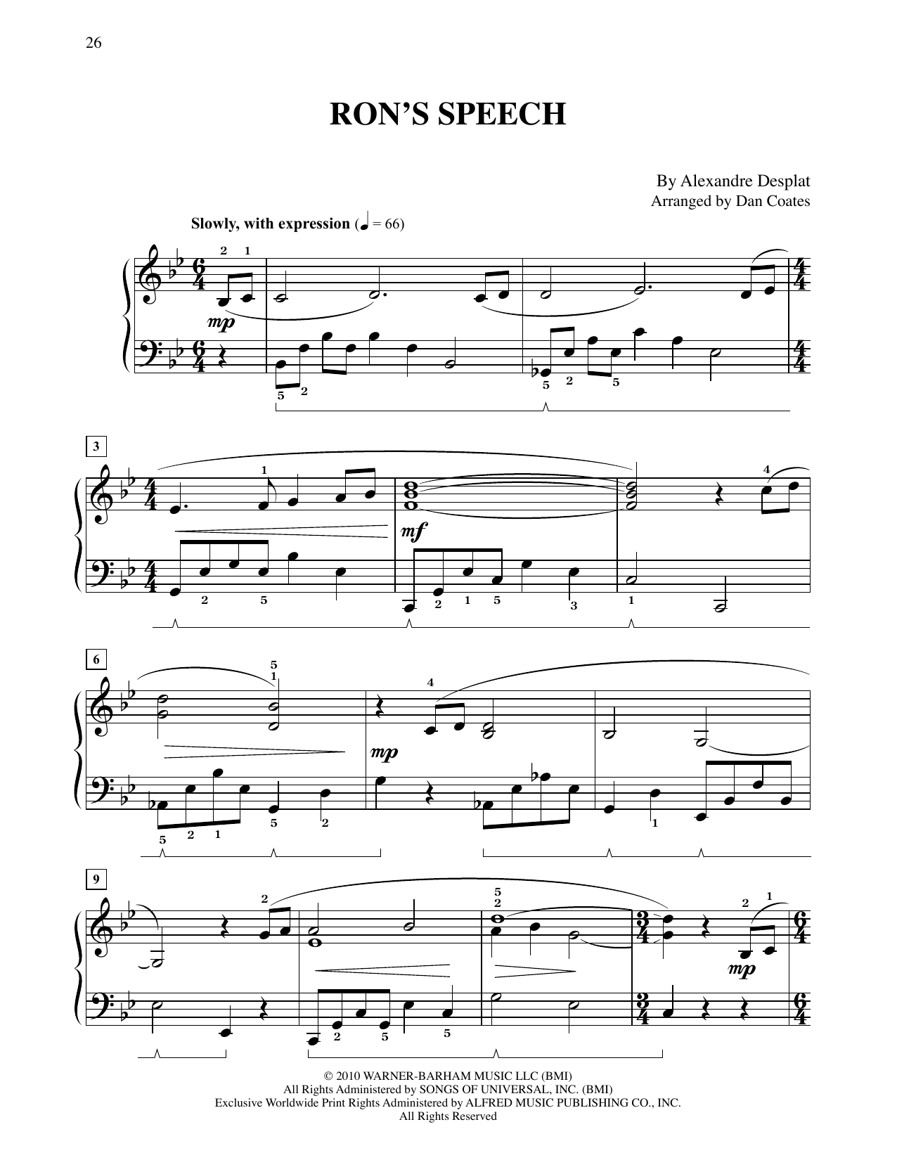 Download Alexandre Desplat Ron's Speech (from Harry Potter And The Sheet Music