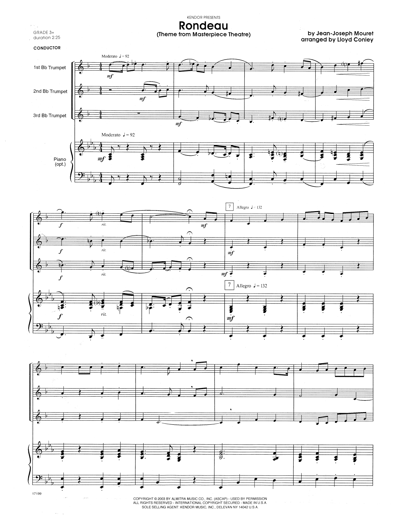 Download Lloyd Conley Rondeau (Theme From Masterpiece Theatre Sheet Music