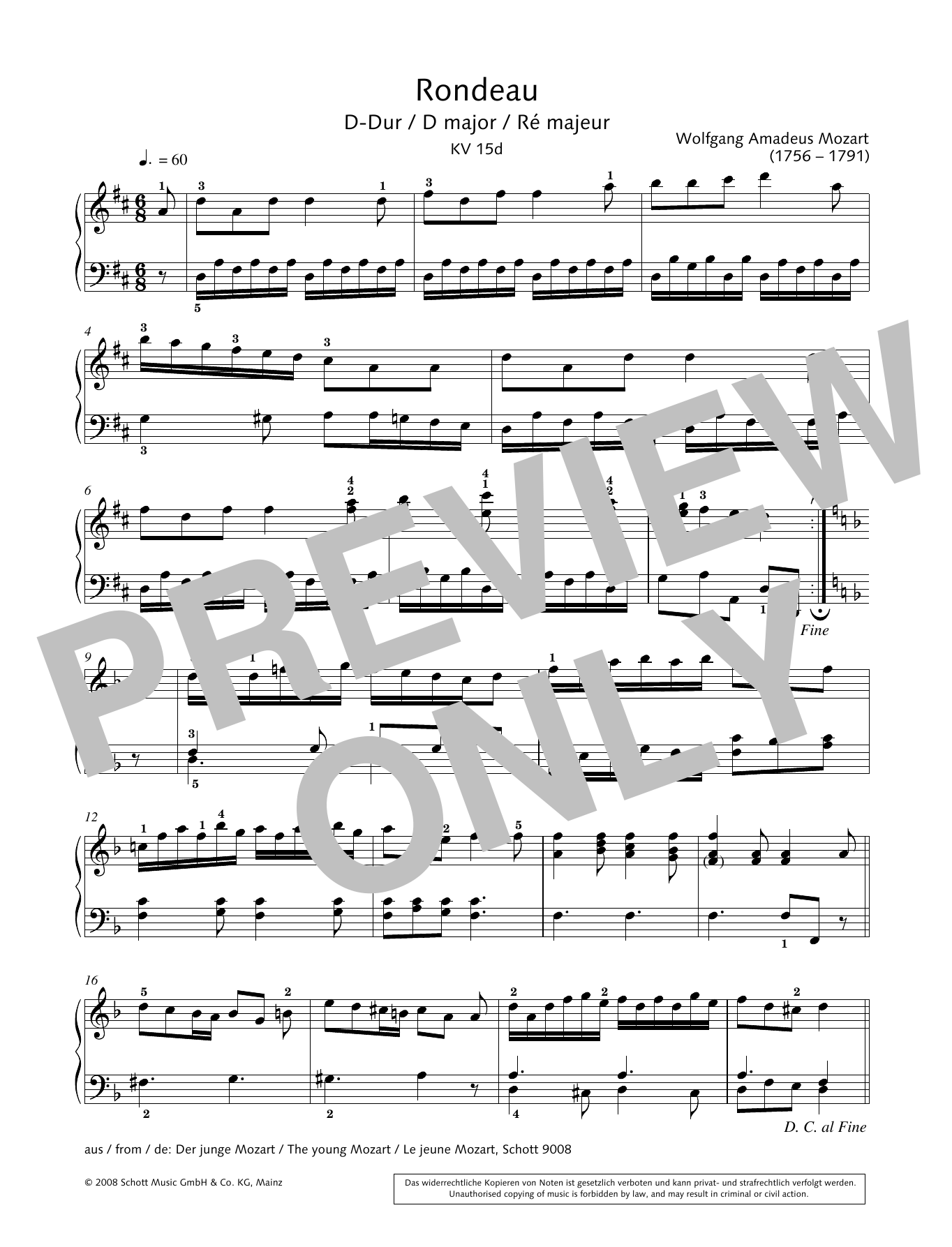 Download Hans-Gunter Heumann Rondeau in D major Sheet Music