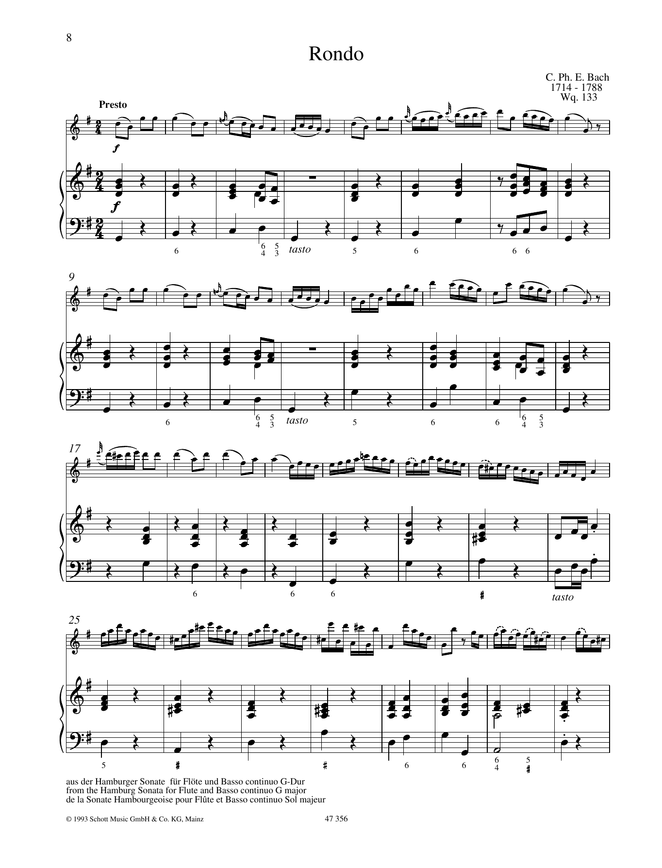Download Carl Philipp Emanuel Bach Rondo Sheet Music