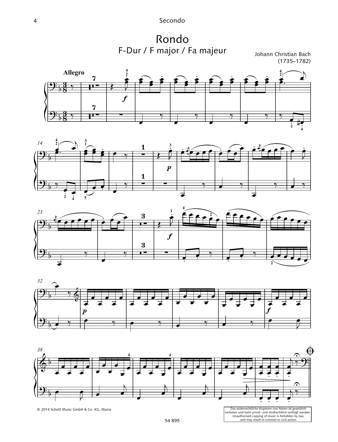 Download Johann Christian Bach Rondo Sheet Music