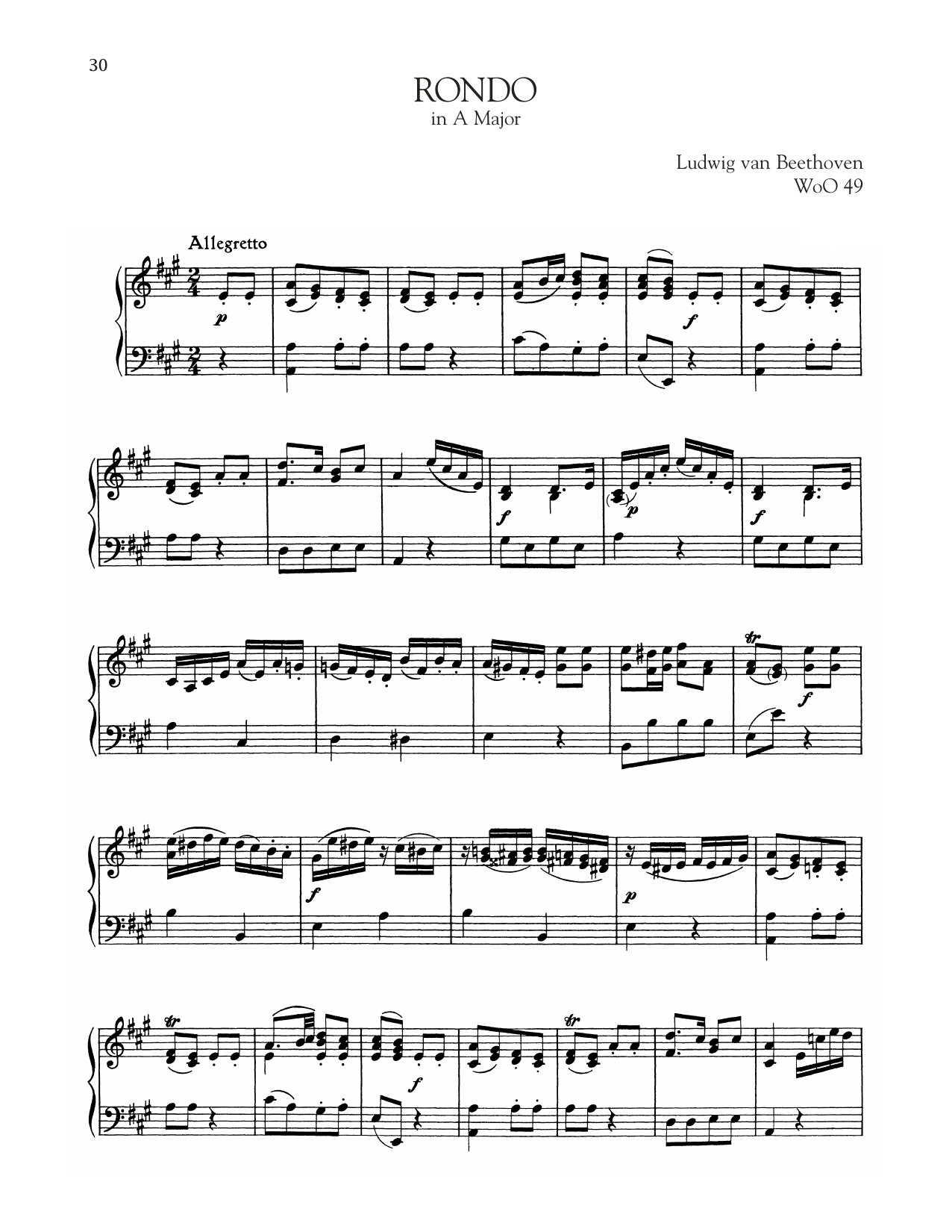 Download Ludwig van Beethoven Rondo, WoO 49 Sheet Music