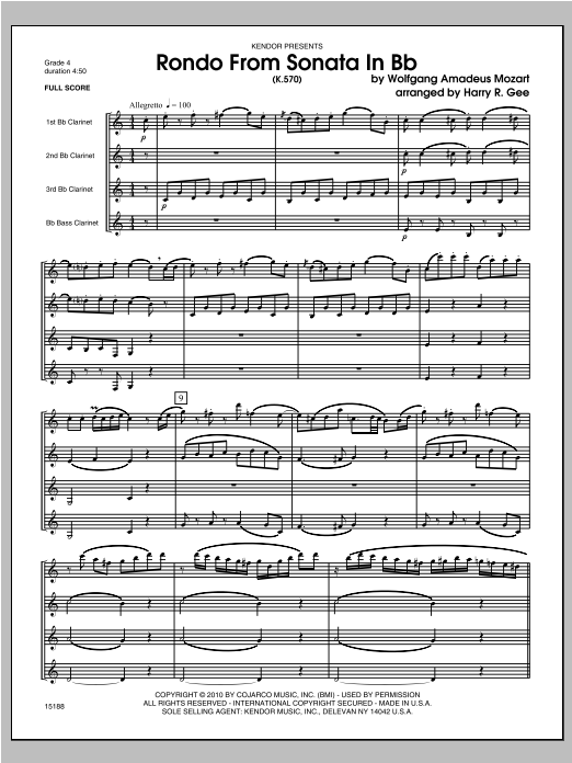 Download Gee Rondo From Sonata In Bb (K.570) - Full Sheet Music