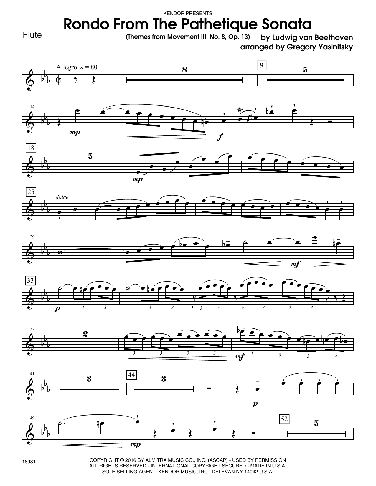 Download Gregory Yasinitsky Rondo From The Pathetique Sonata (Theme Sheet Music