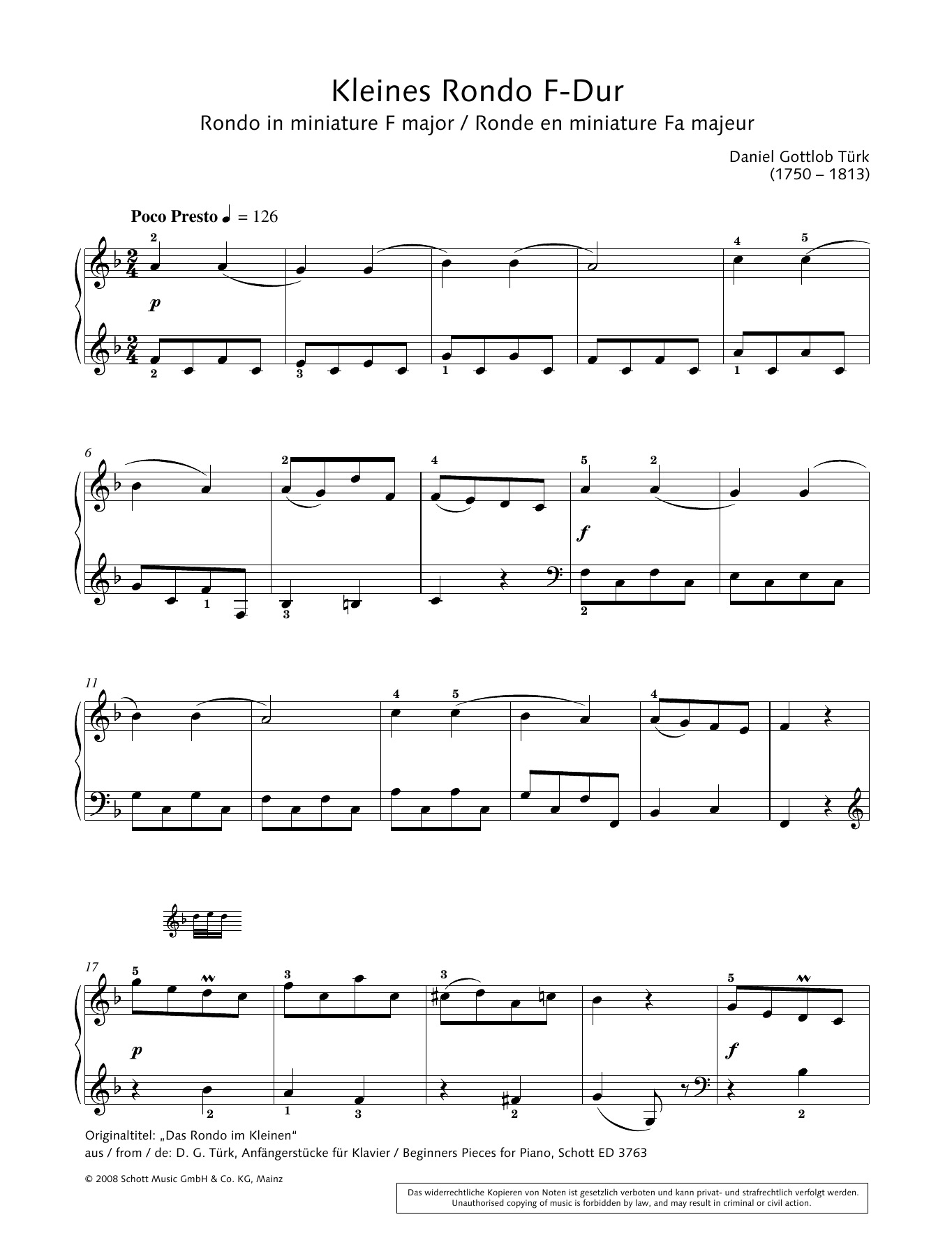 Download Hans-Gunter Heumann Rondo in miniature in F major Sheet Music