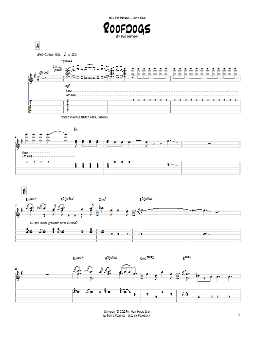 Download Pat Metheny Roofdogs Sheet Music