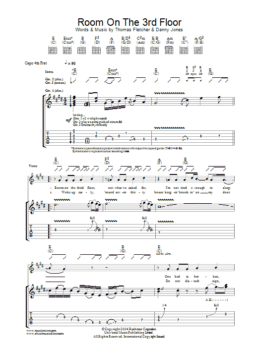 Download McFly Room On The 3rd Floor Sheet Music