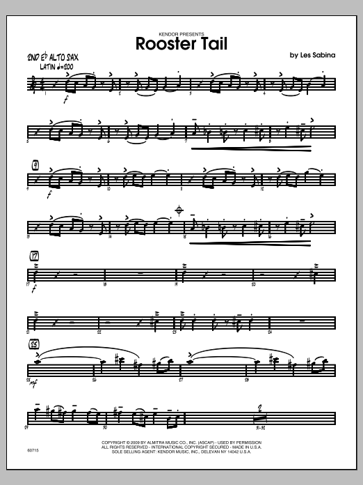 Download Les Sabina Rooster Tail - Alto Sax 2 Sheet Music