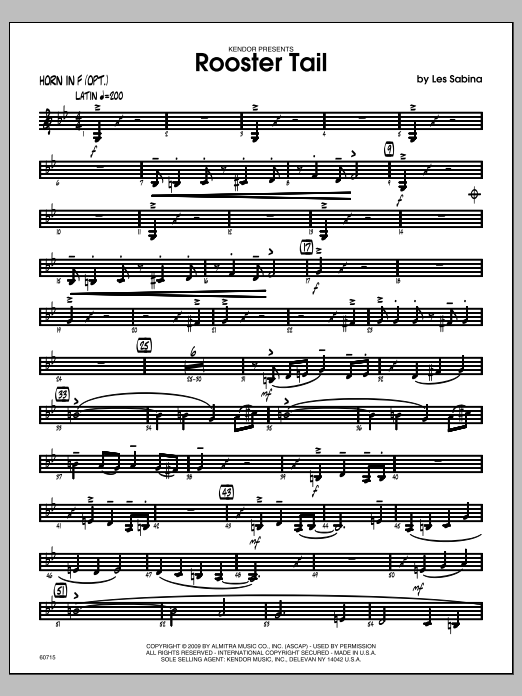 Download Les Sabina Rooster Tail - Horn in F Sheet Music
