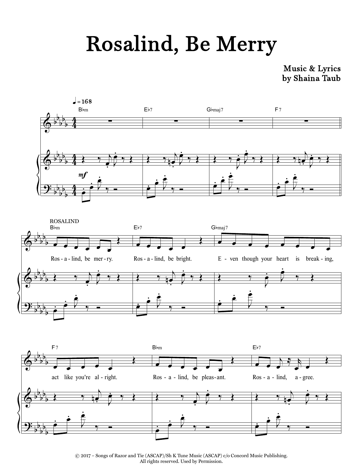 Download Shaina Taub Rosalind, Be Merry (from As You Like It Sheet Music