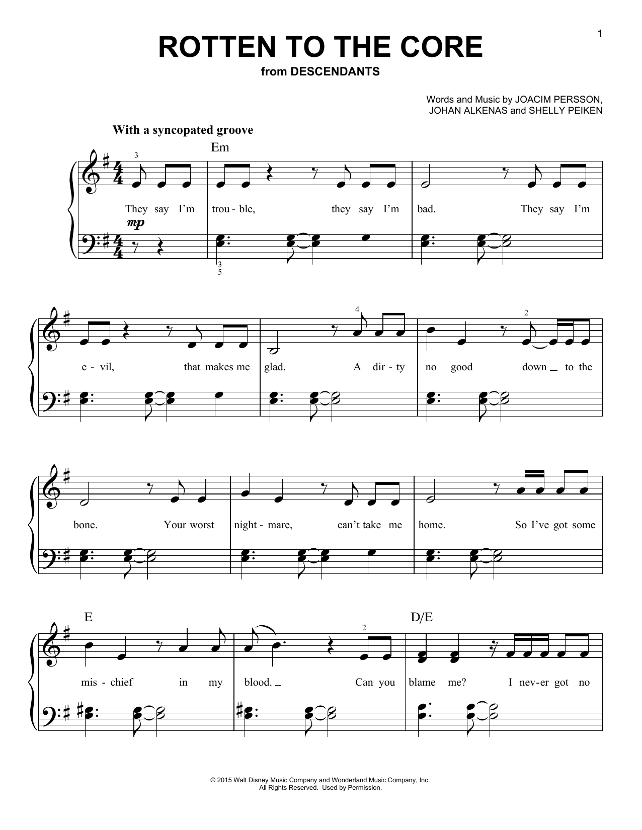 Download Dove Cameron, Cameron Boyce, Booboo Rotten To The Core (from Disney's Desce Sheet Music