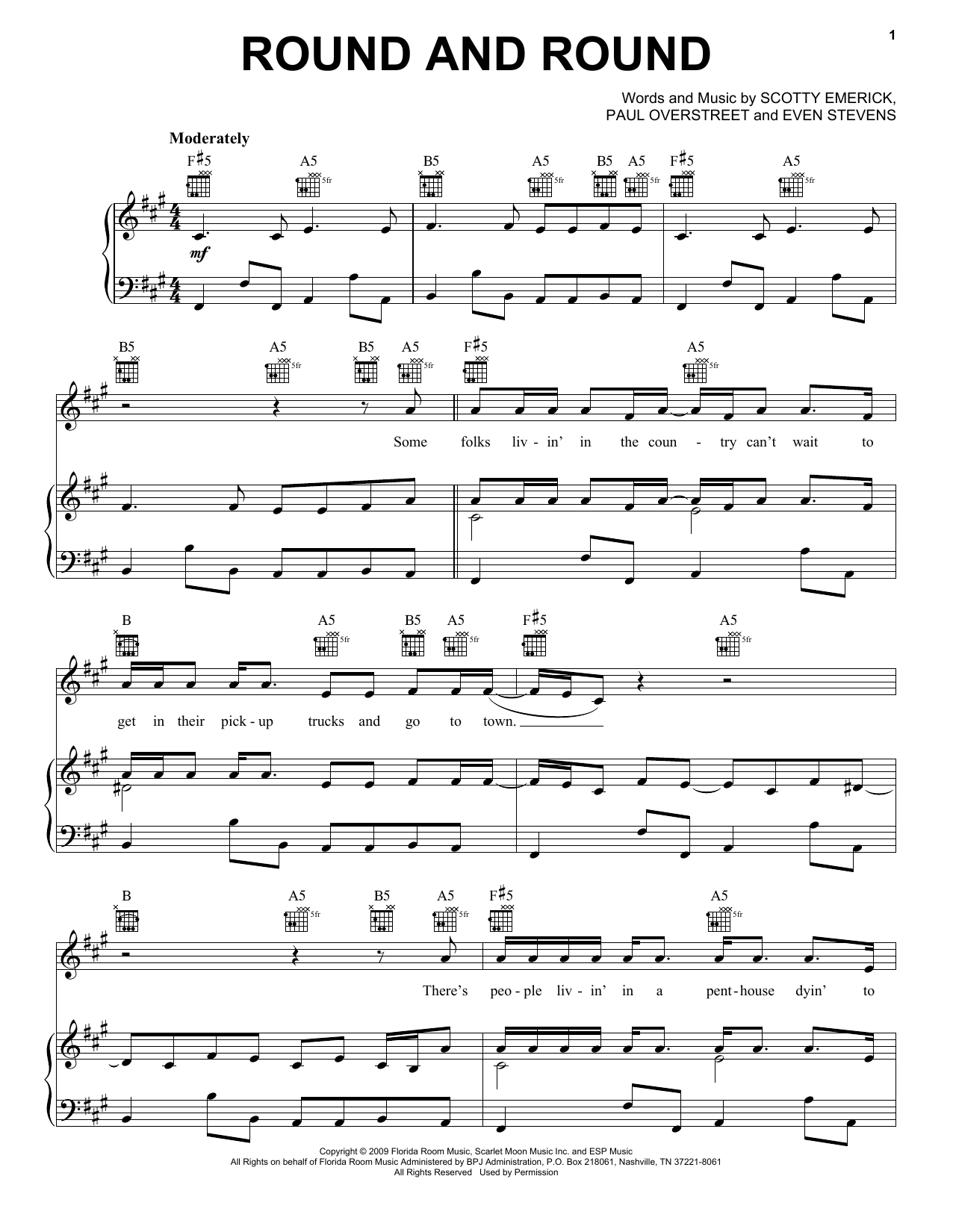 Download Kenny Chesney Round And Round Sheet Music