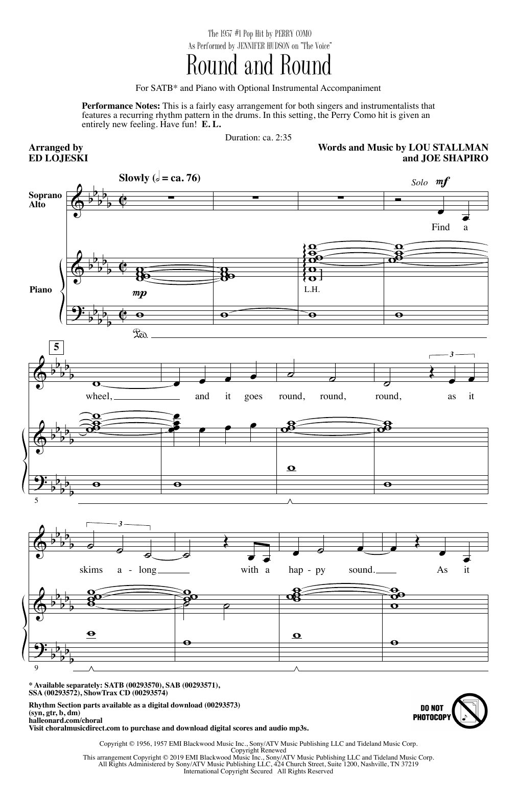 Download Jennifer Hudson Round And Round (from The Voice) (arr. Sheet Music