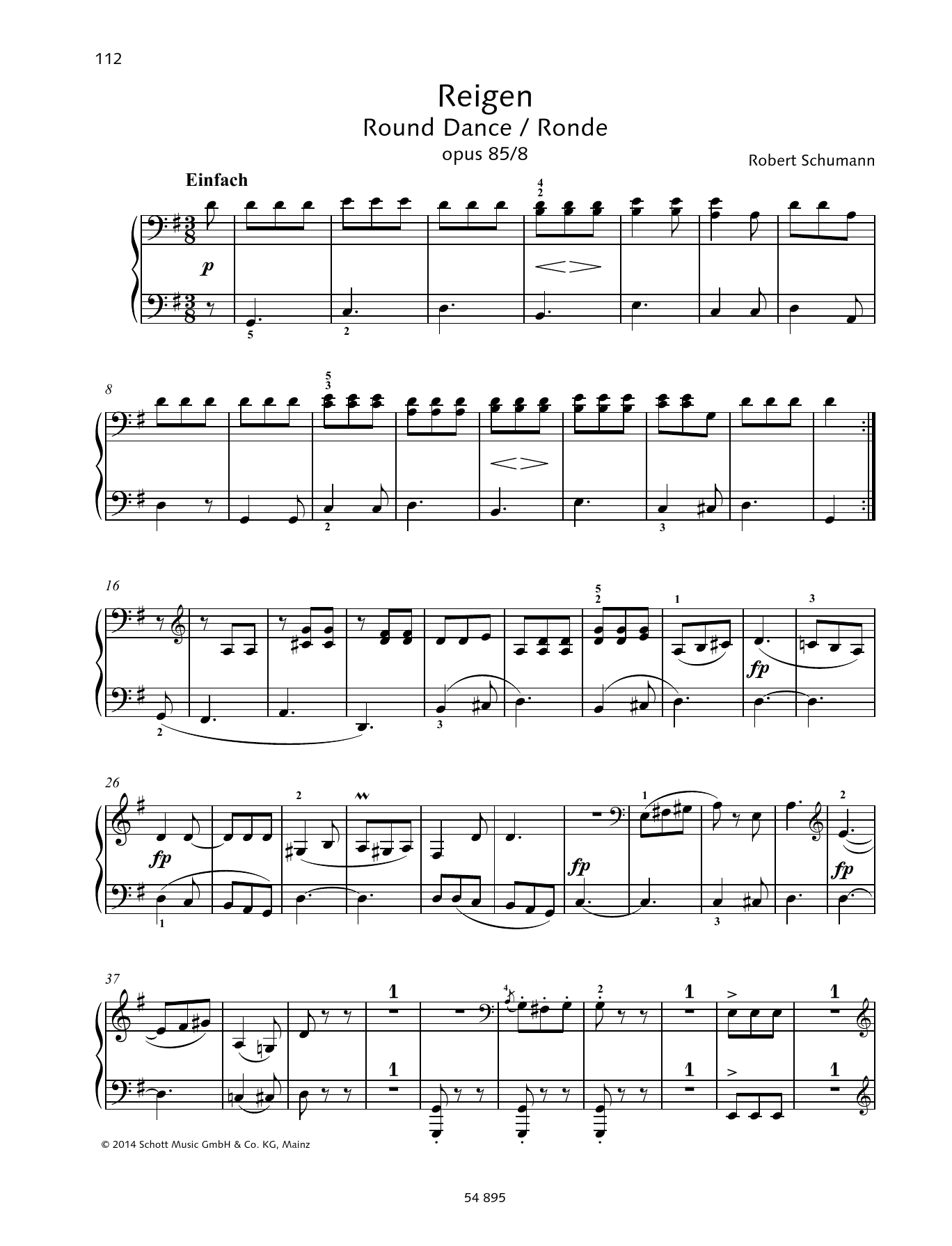 Download Robert Schumann Round Dance Sheet Music