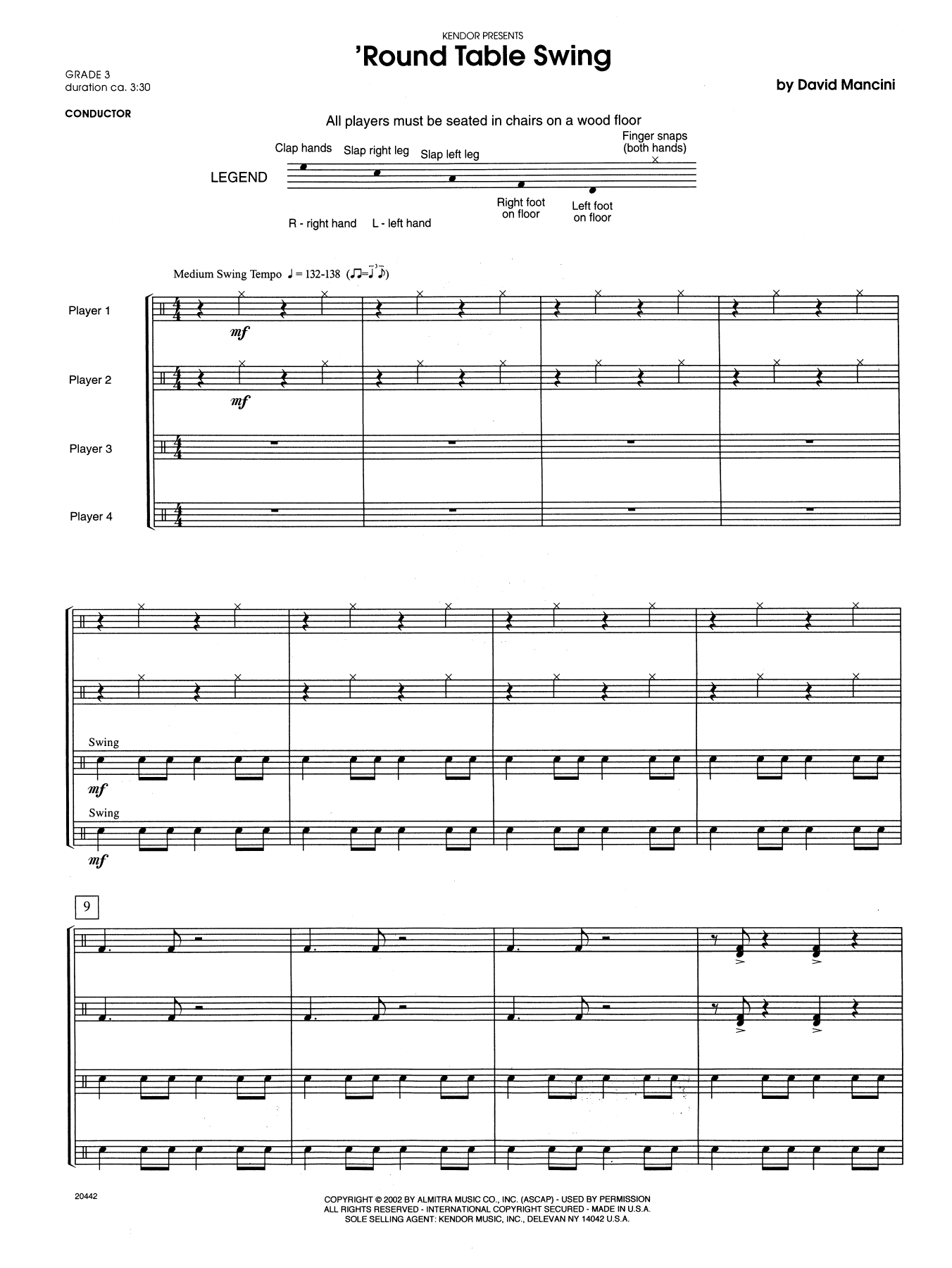 Download Dave Mancini Round Table Swing - Full Score Sheet Music