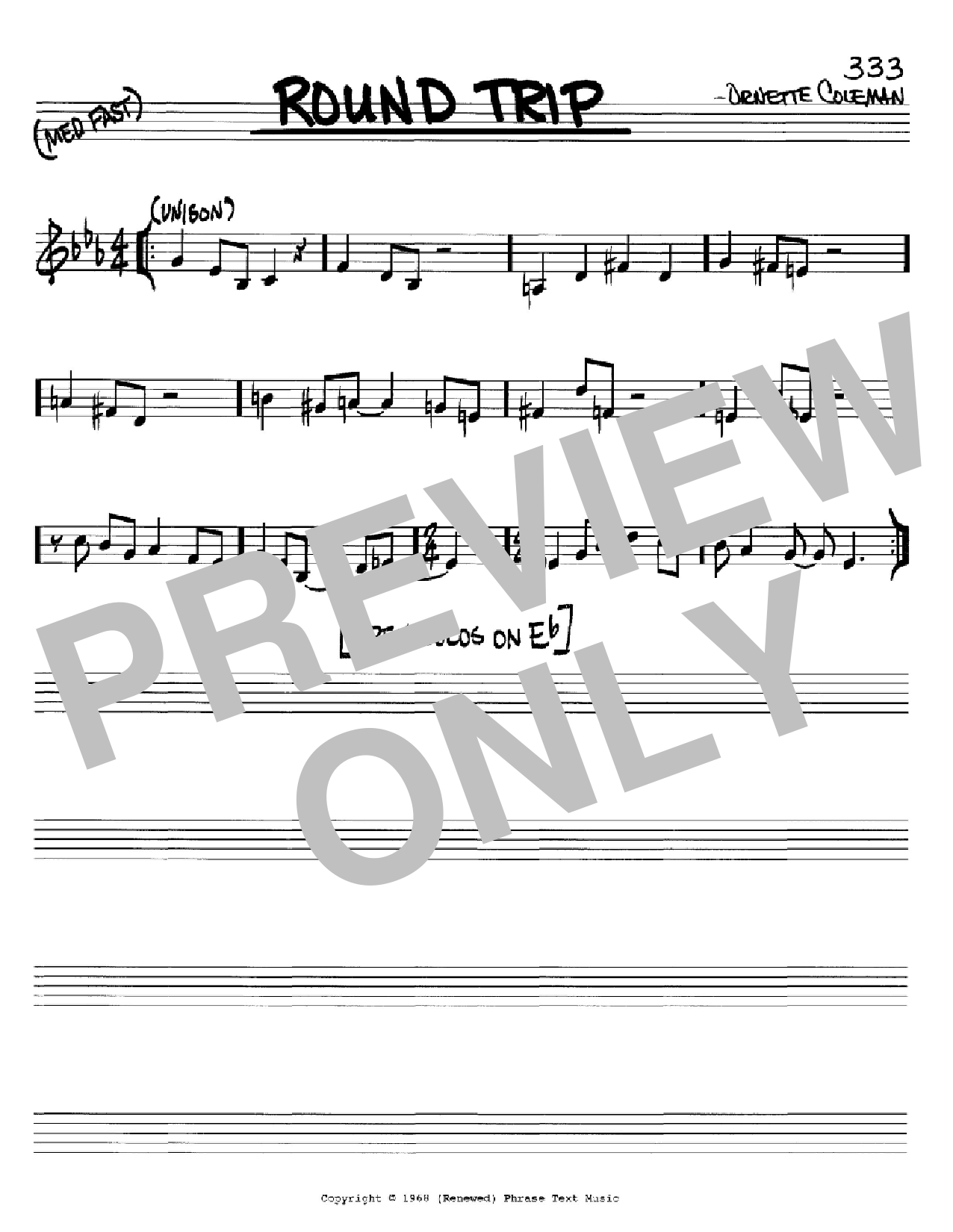 Download Ornette Coleman Round Trip Sheet Music