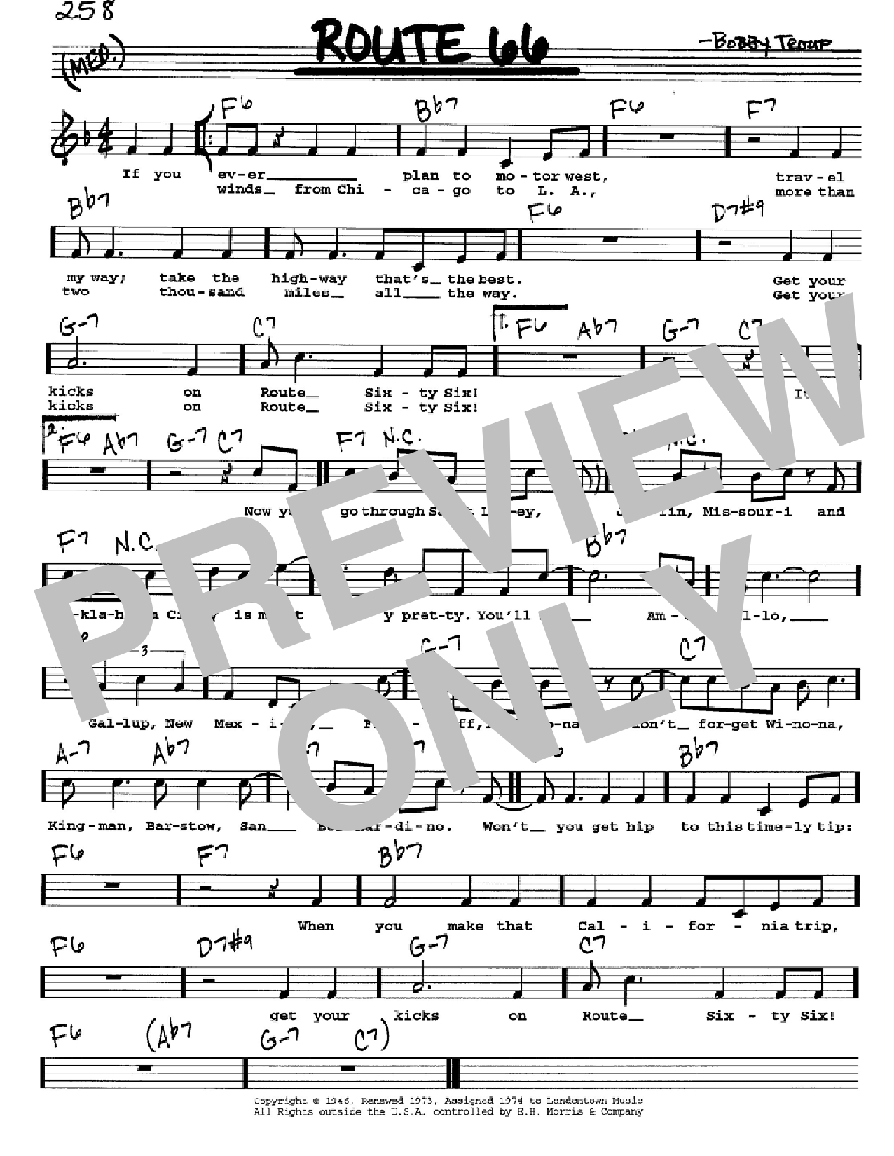 Download Bobby Troup Route 66 Sheet Music