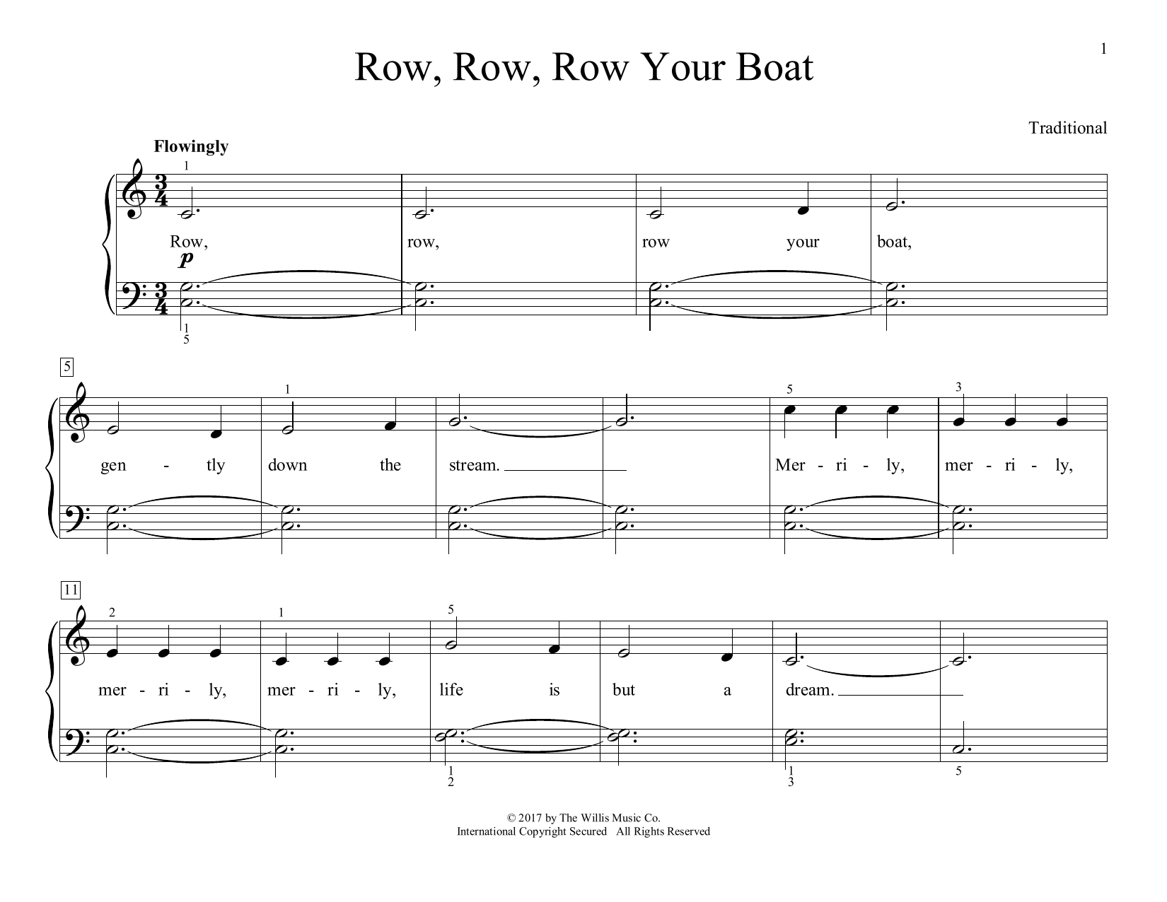 Download Traditional Row, Row, Row Your Boat (arr. Christoph Sheet Music