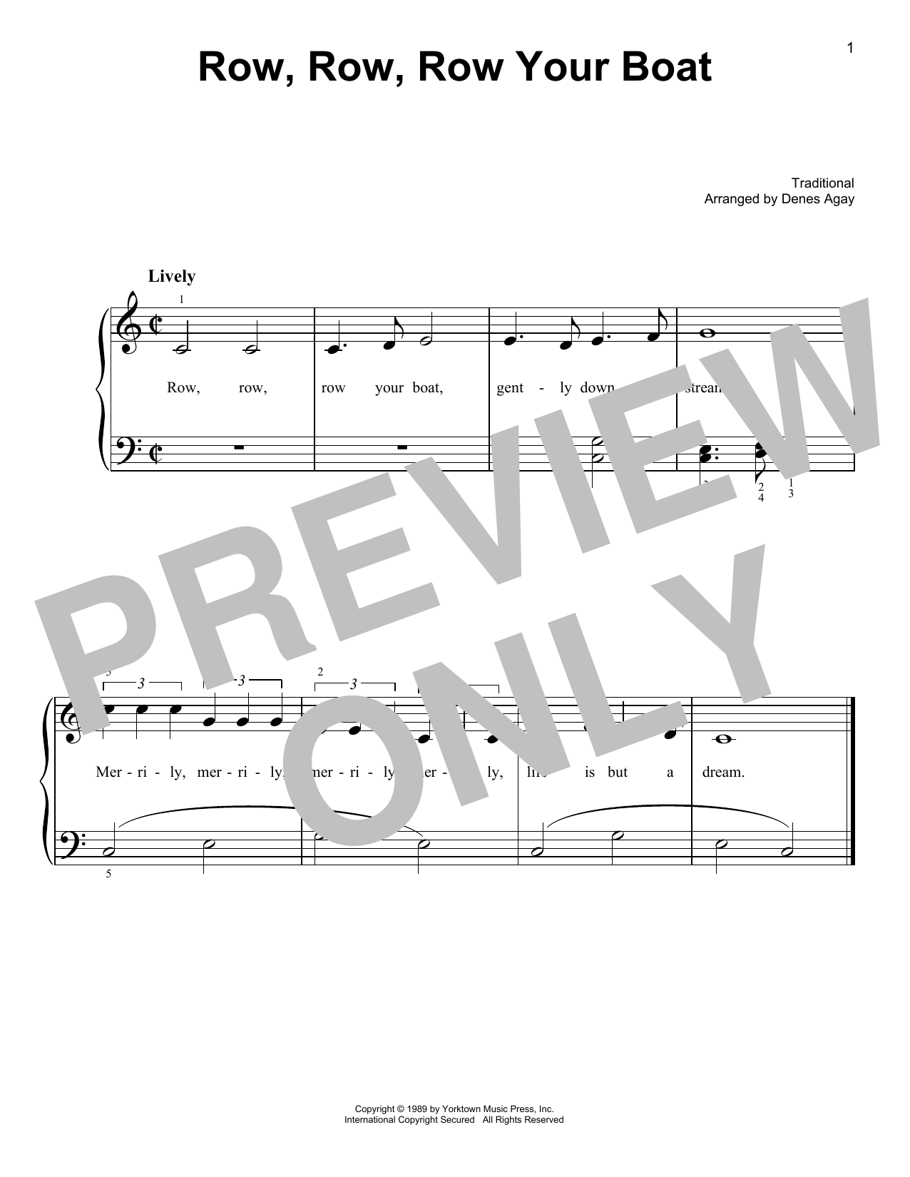Download Traditional Row, Row, Row Your Boat (arr. Denes Aga Sheet Music