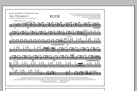 Download John Brennan Rude - Aux. Perc. 1 Sheet Music