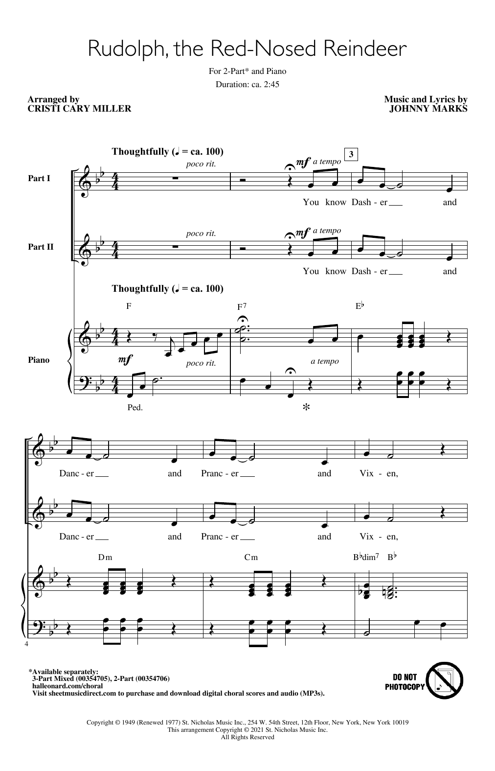 Download Johnny Marks Rudolph The Red-Nosed Reindeer (arr. Cr Sheet Music