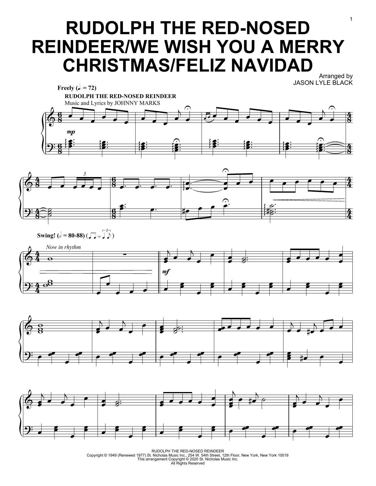 Download Jason Lyle Black Rudolph The Red-Nosed Reindeer/We Wish Sheet Music