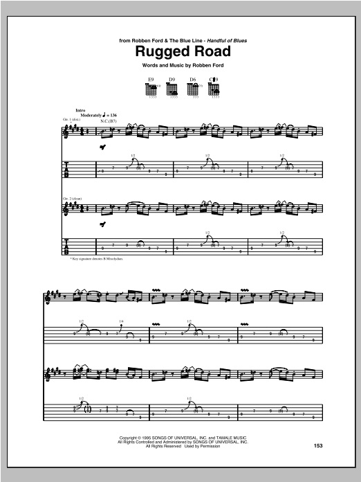 Download Robben Ford Rugged Road Sheet Music