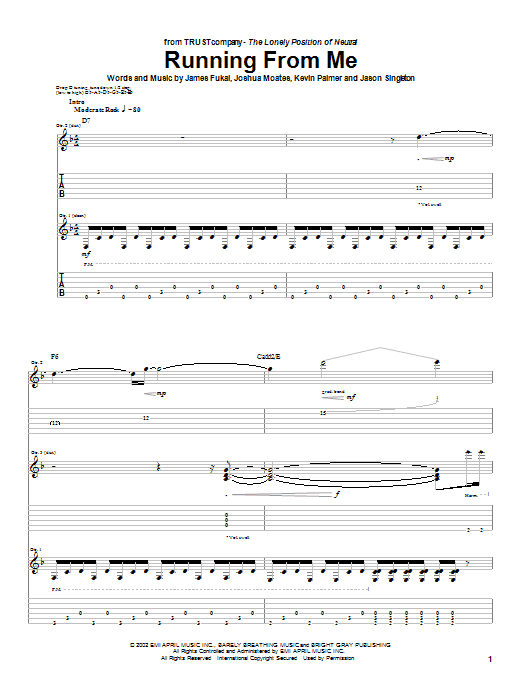 Download TRUSTcompany Running From Me Sheet Music