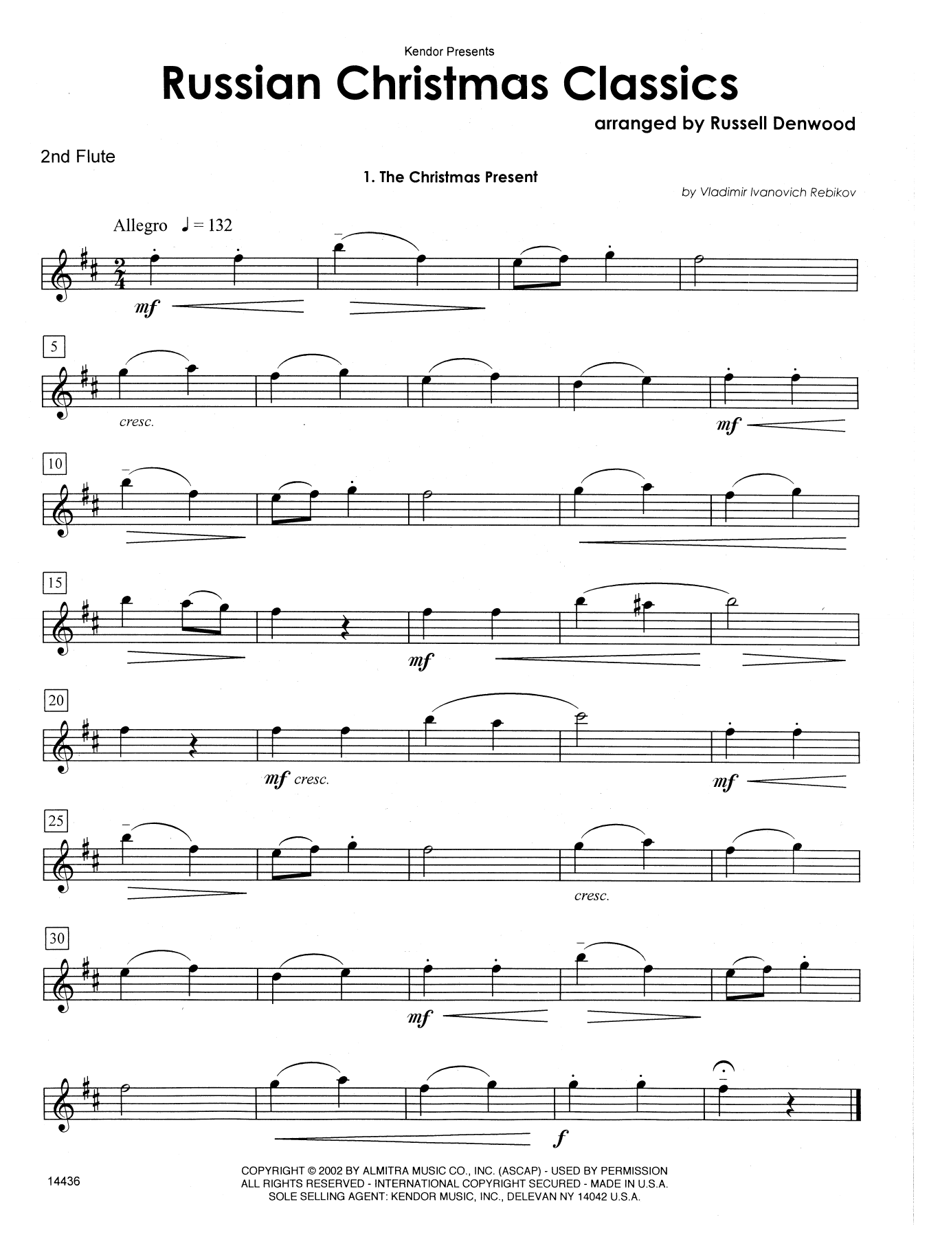 Download Russell Denwood Russian Christmas Classics - 2nd Flute Sheet Music