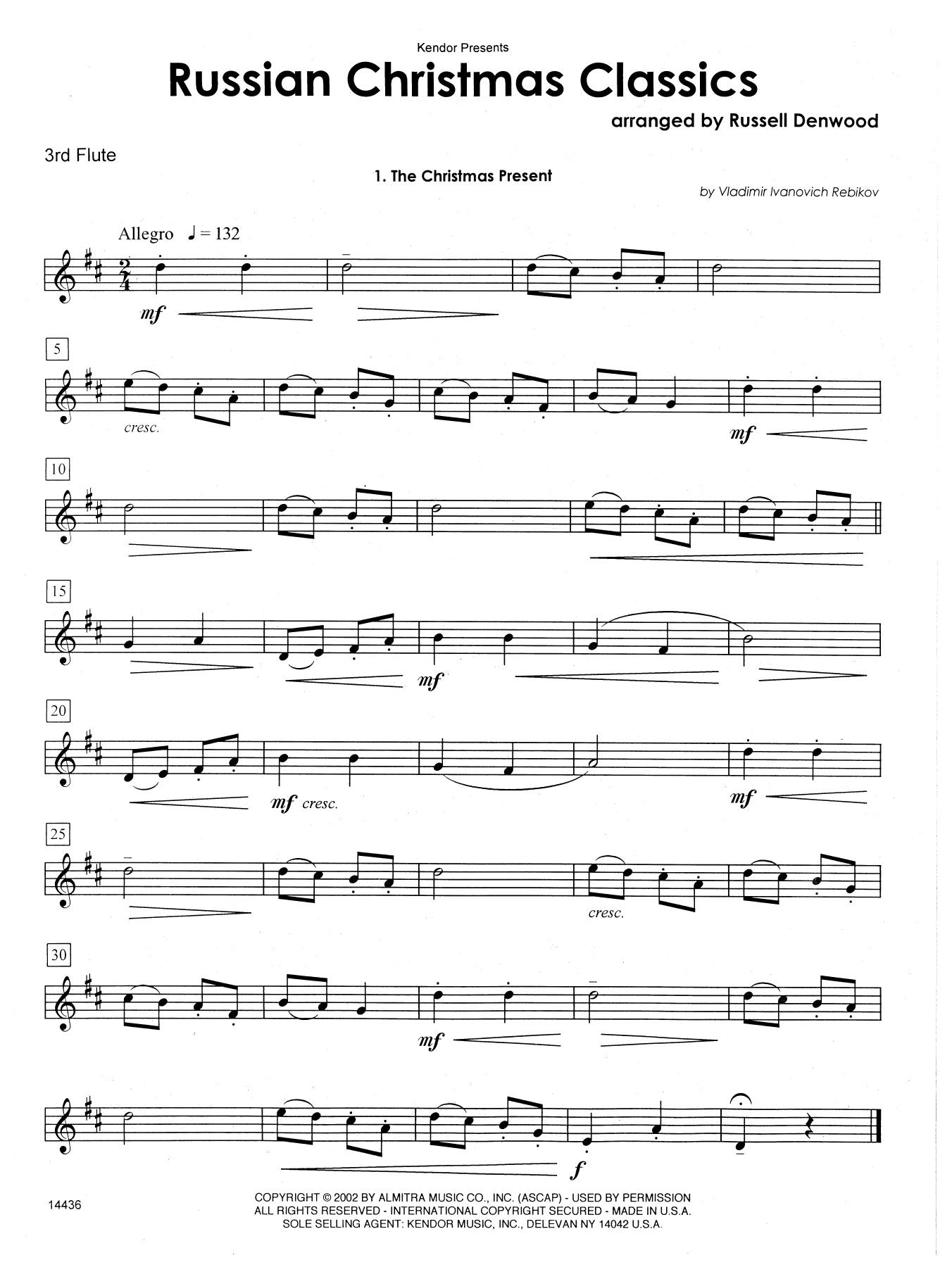 Download Russell Denwood Russian Christmas Classics - 3rd C Flut Sheet Music