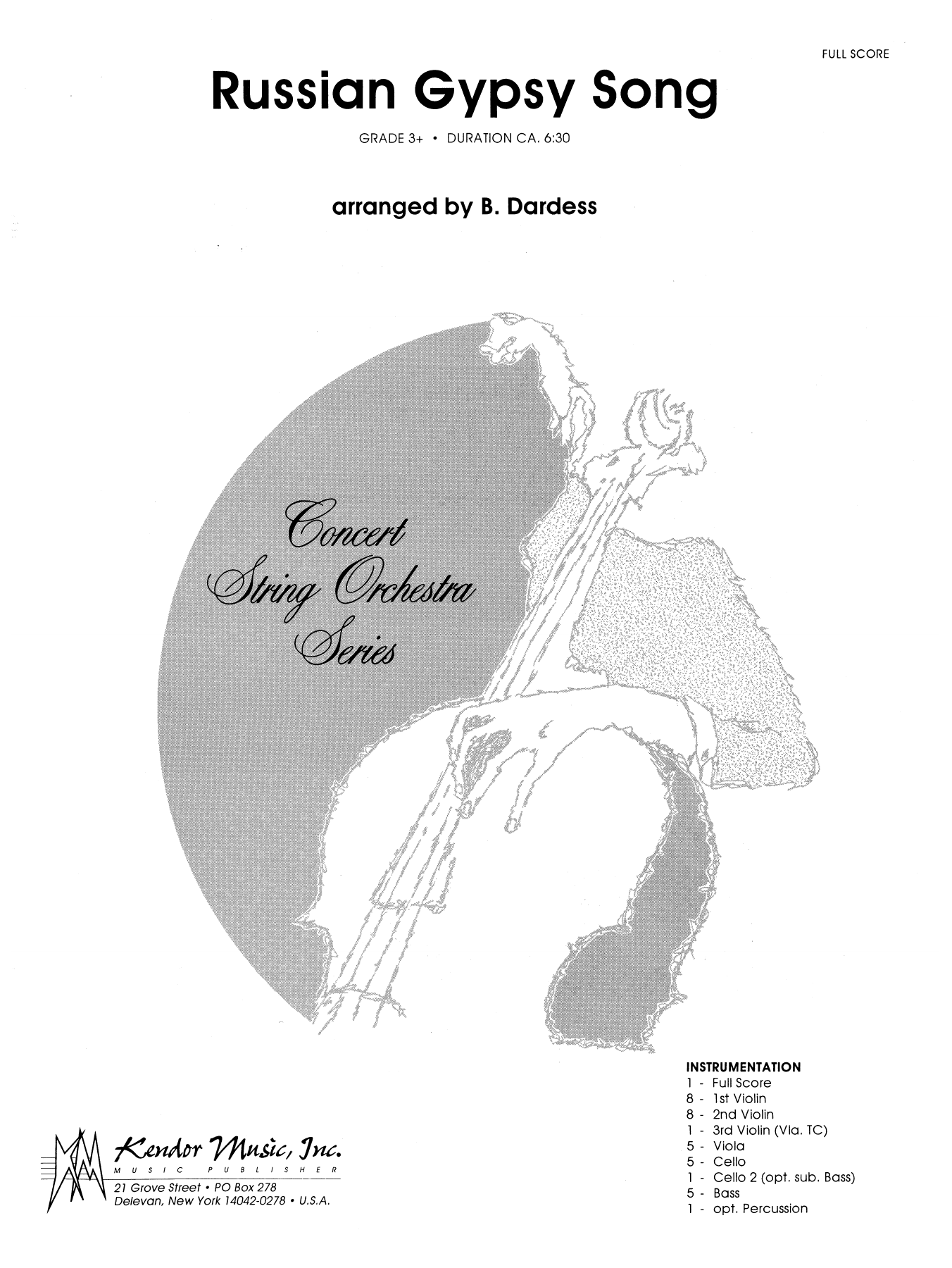 Download Betty Dardess Russian Gypsy Song - Full Score Sheet Music