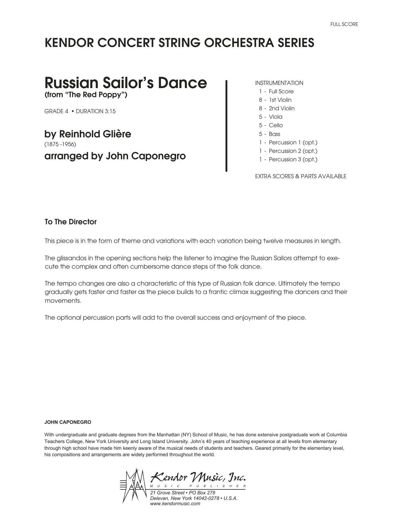 Download John Caponegro Russian Sailor's Dance (from The Red Po Sheet Music
