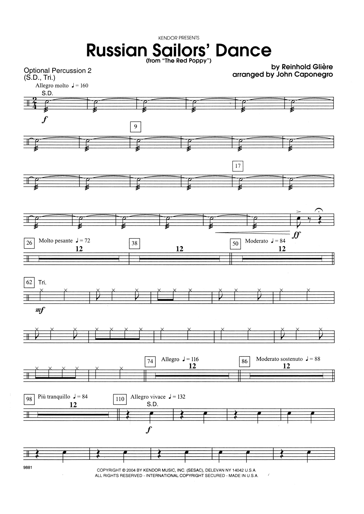 Download John Caponegro Russian Sailor's Dance (from The Red Po Sheet Music
