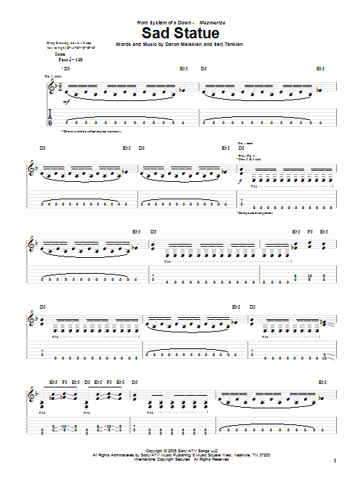 Download System Of A Down Sad Statue Sheet Music
