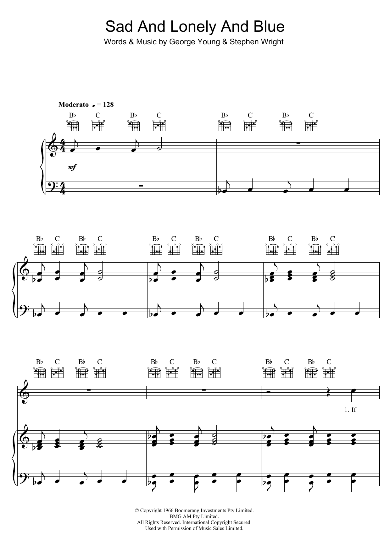Download The Easybeats Sad And Lonely And Blue Sheet Music