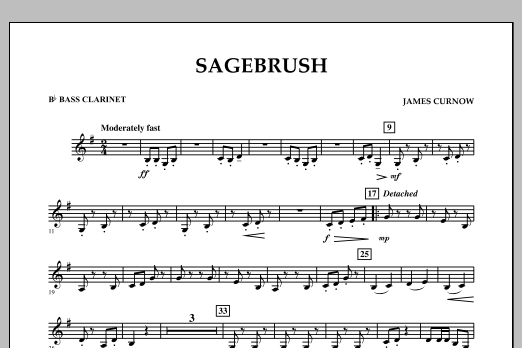 Download James Curnow Sagebrush - Bb Bass Clarinet Sheet Music