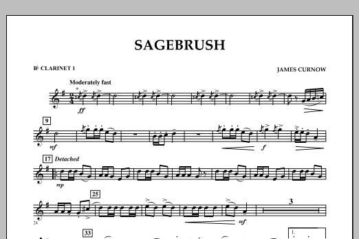 Download James Curnow Sagebrush - Bb Clarinet 1 Sheet Music