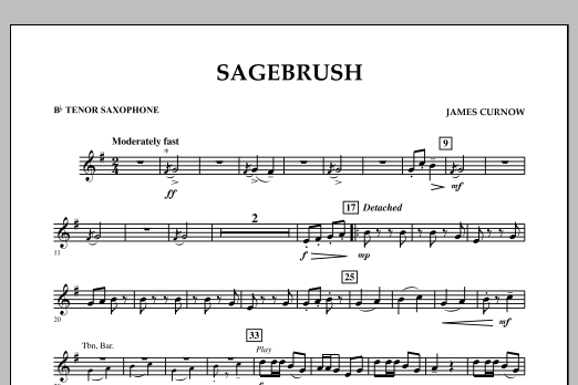 Download James Curnow Sagebrush - Bb Tenor Saxophone Sheet Music