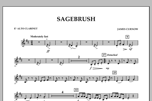 Download James Curnow Sagebrush - Eb Alto Clarinet Sheet Music