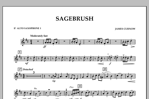 Download James Curnow Sagebrush - Eb Alto Saxophone 1 Sheet Music