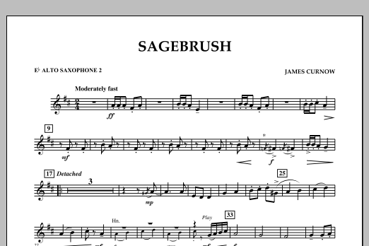 Download James Curnow Sagebrush - Eb Alto Saxophone 2 Sheet Music