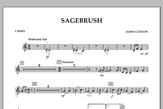 Download James Curnow Sagebrush - F Horn Sheet Music