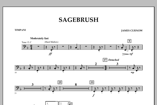 Download James Curnow Sagebrush - Timpani Sheet Music