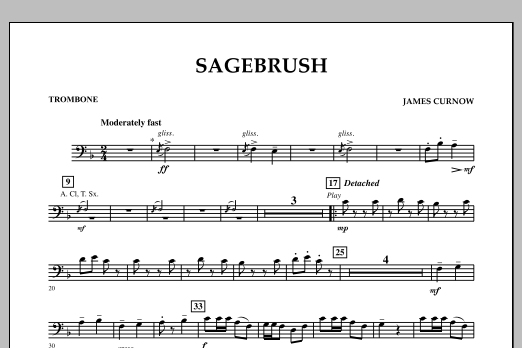 Download James Curnow Sagebrush - Trombone Sheet Music