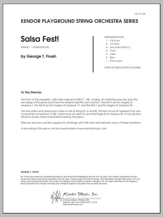 Download George T. Frueh Salsa Fest! - Full Score Sheet Music