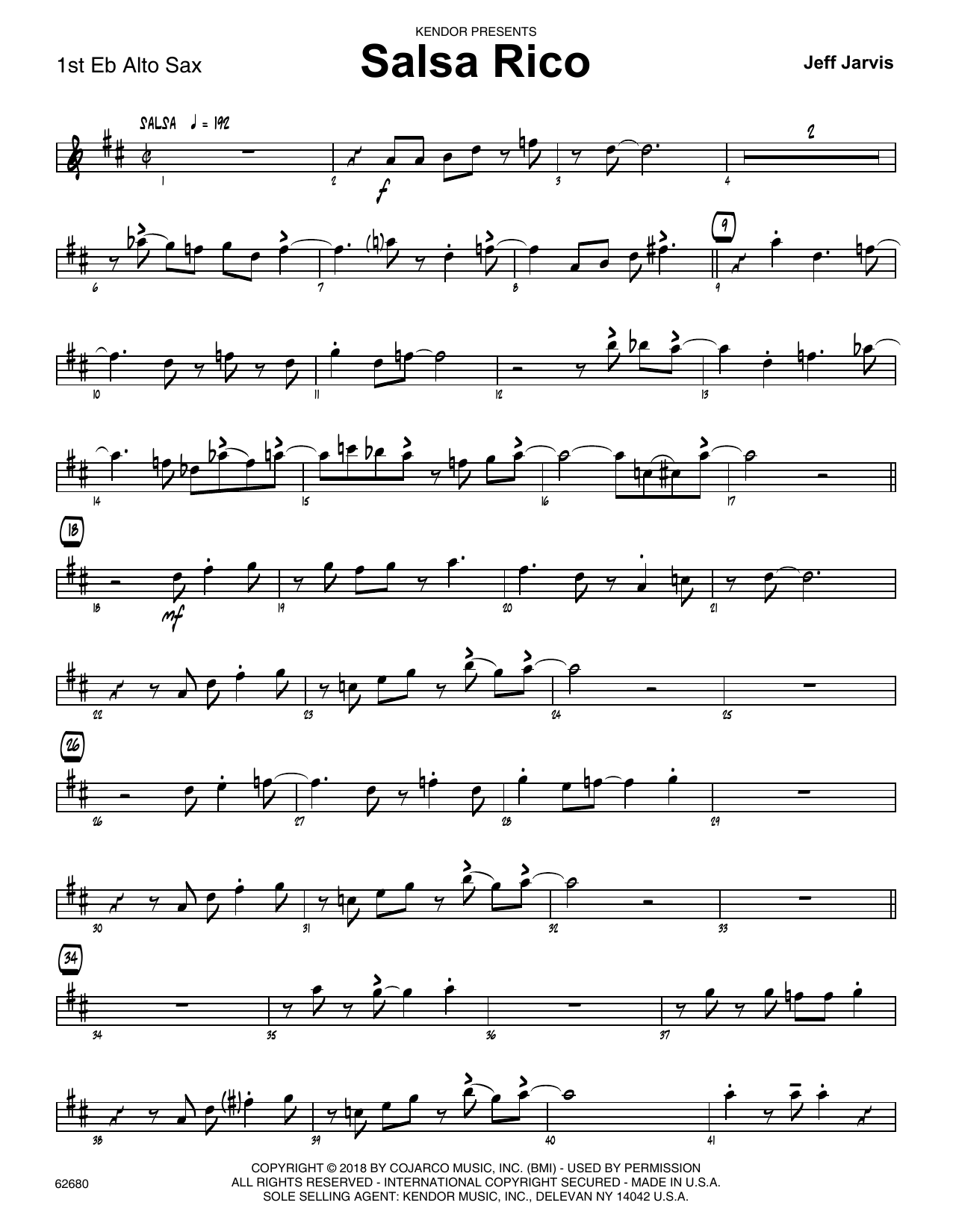 Download Jeff Jarvis Salsa Rico - 1st Eb Alto Saxophone Sheet Music