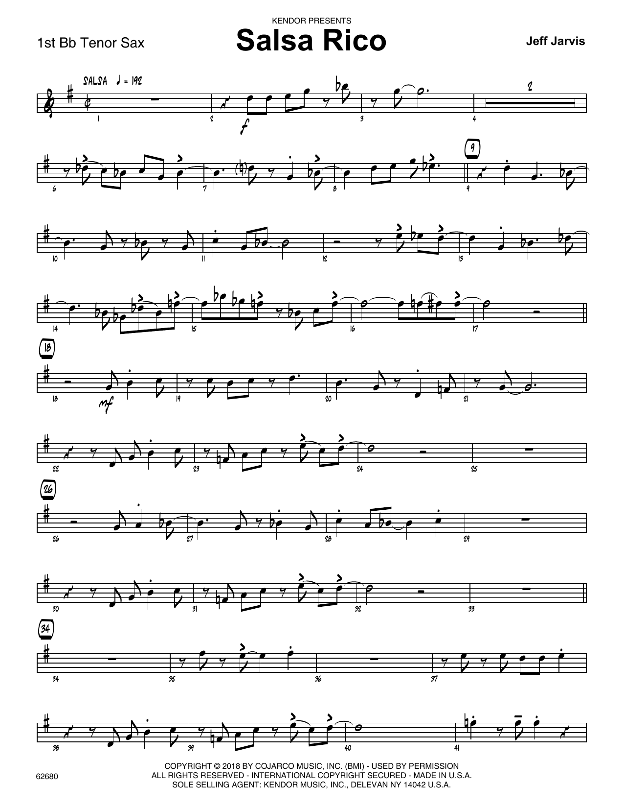 Download Jeff Jarvis Salsa Rico - 1st Tenor Saxophone Sheet Music