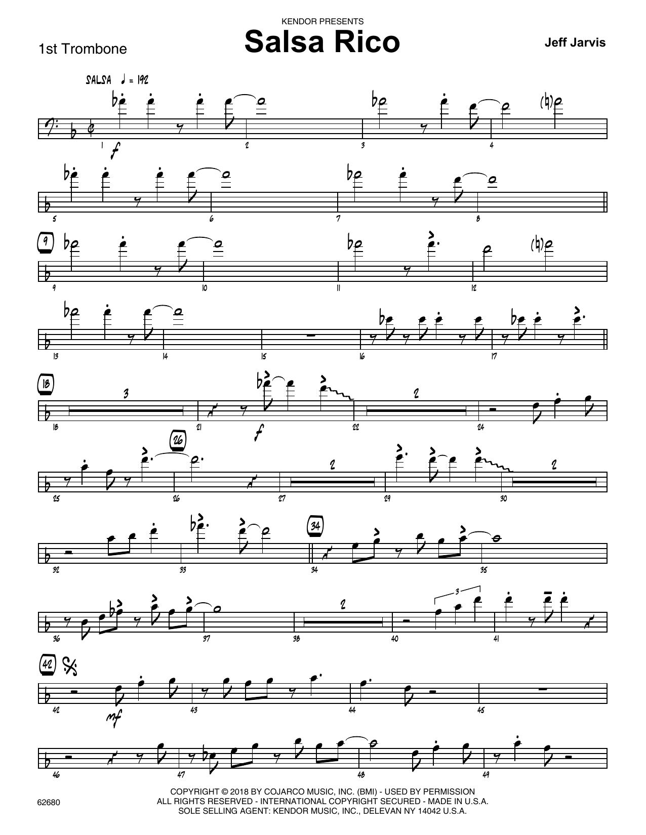 Download Jeff Jarvis Salsa Rico - 1st Trombone Sheet Music